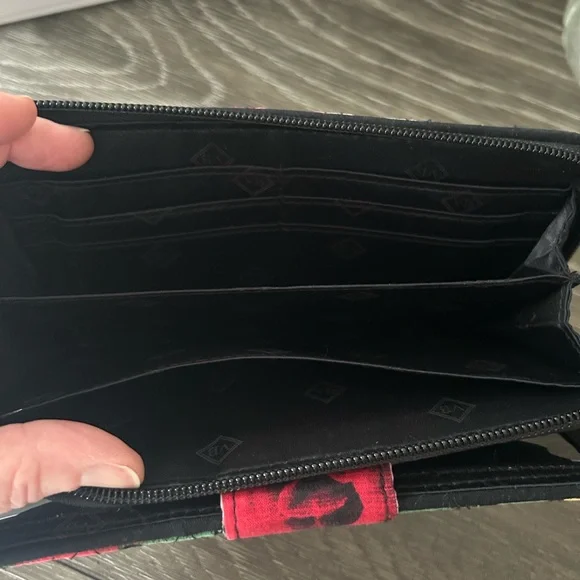 Vera Bradley Quilted Floral Wallet - Black, Pink, Yellow - Picture 3 of 3